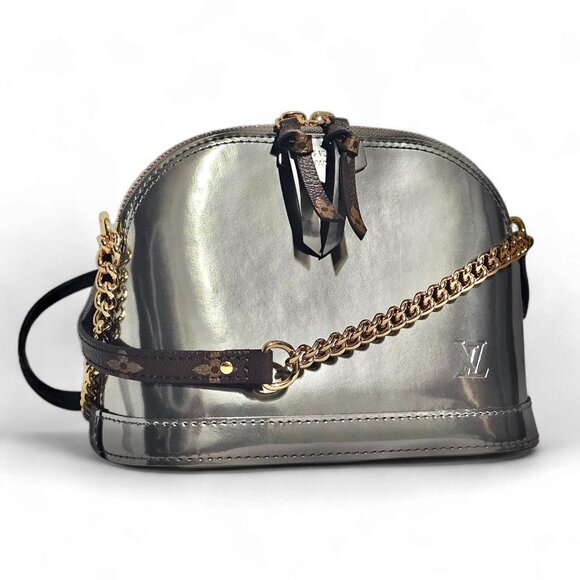 LOUIS VUITTON Patent Monogram Miroir Mirror Mini Alma 2 Way Shoulder Bag Leather - Picture 1 of 16